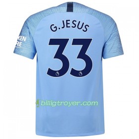 Billige Fotballdrakter Manchester City G.Jesus 33 Hjemmedraktsett 2018/19 Kortermet